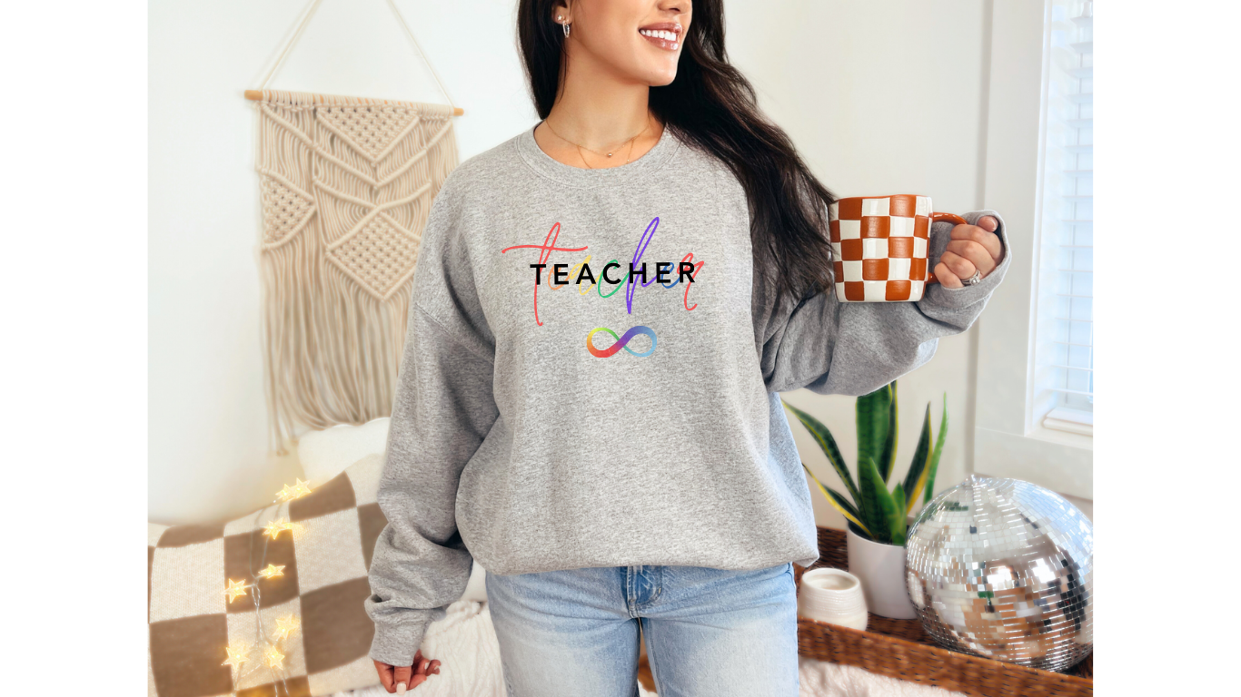 Rock Your Classroom Style with Our Teacher Rainbow Autism Sweatshirt!