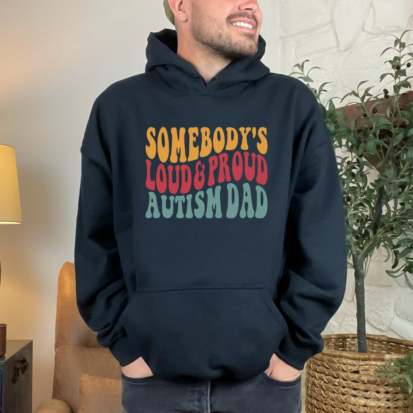 Celebrate Your Awesome Autistic Kid - Loud & Proud Autism Dad Hoodie 2024