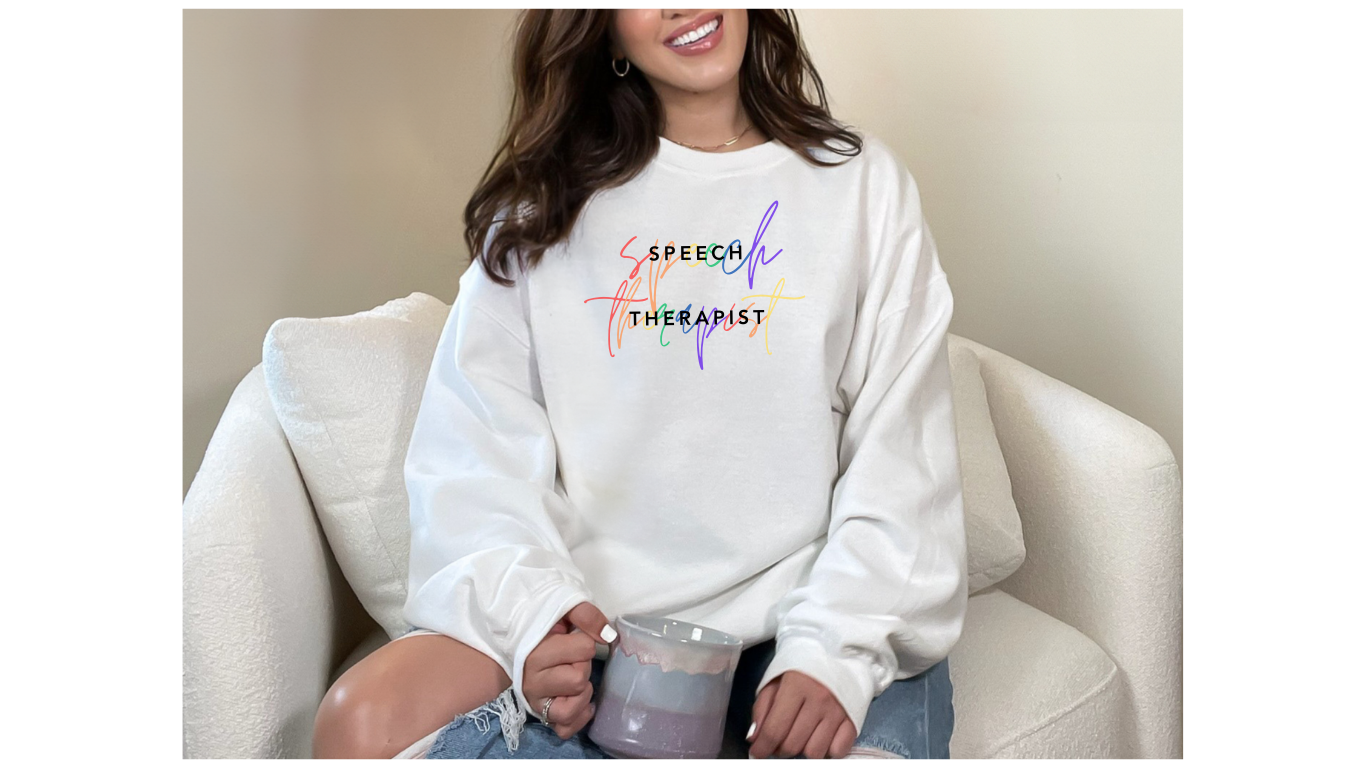 Celebrate Communication with Our Speech Therapist Rainbow Autism Sweatshirt!