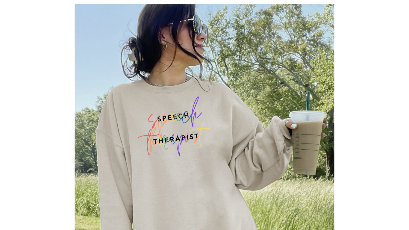 Celebrate Communication with Our Speech Therapist Rainbow Autism Sweatshirt!