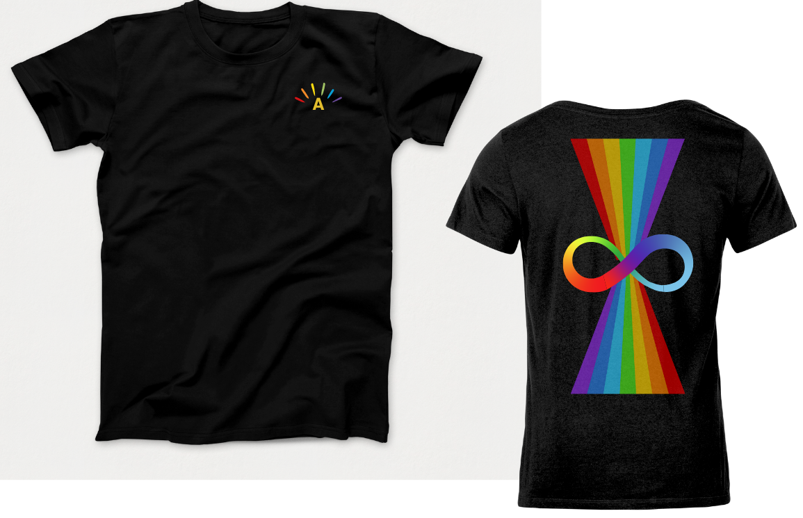 A is for Avery - Infinity Rainbow Autism Acceptance Awareness Kids T-Shirt