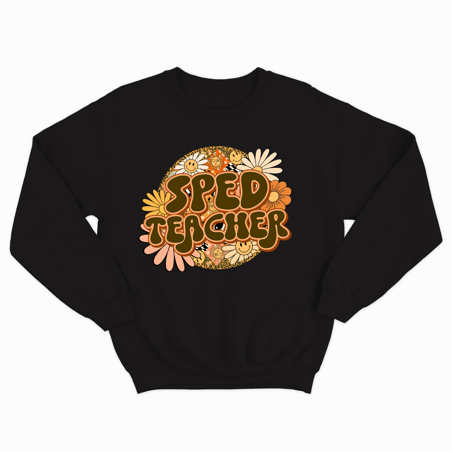 Special Education Teacher Pride: Floral Retro Style Two Sweatshirt for Special Education Teachers