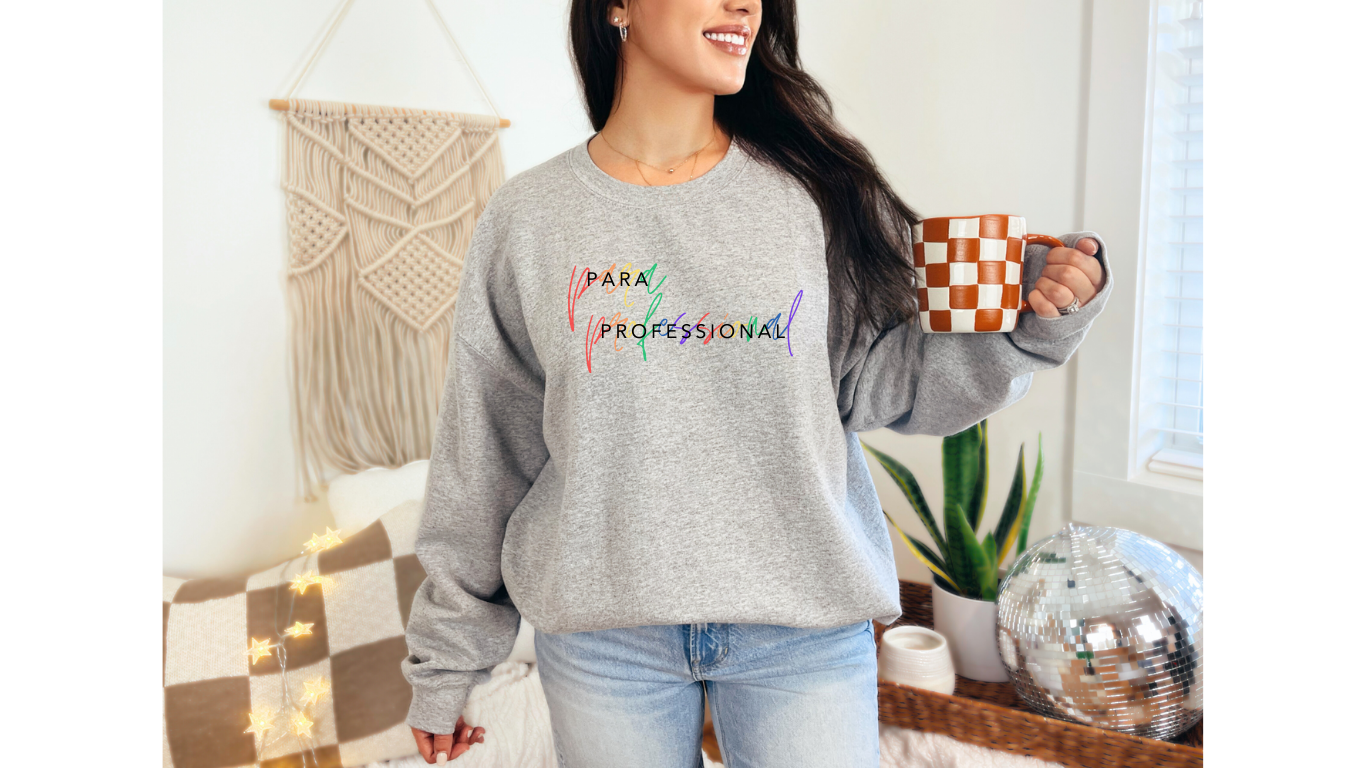 Celebrate Autism Acceptance with Our Para Professional Rainbow Sweatshirt!