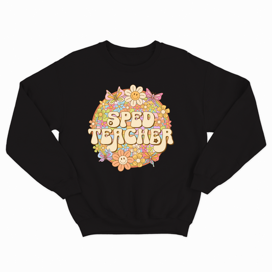 Special Education Teacher Pride: Floral Retro Sweatshirt for Special Education Teachers