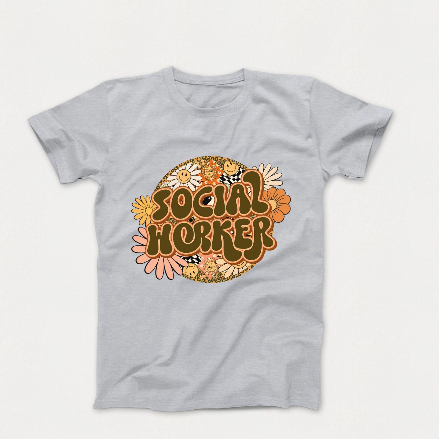 Special Education Social Worker Pride: Floral Retro Style T-Shirt for Special Education Social Workers