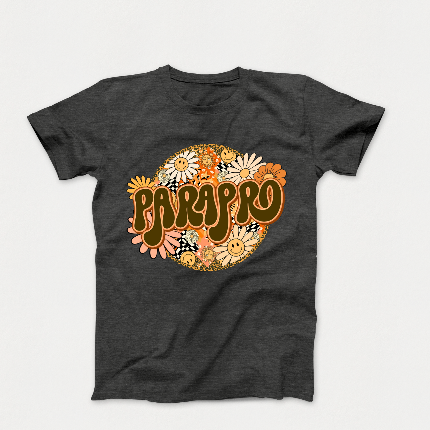 Rock Your Parapro Pride: Floral Retro Tee for Autism Paraprofessionals