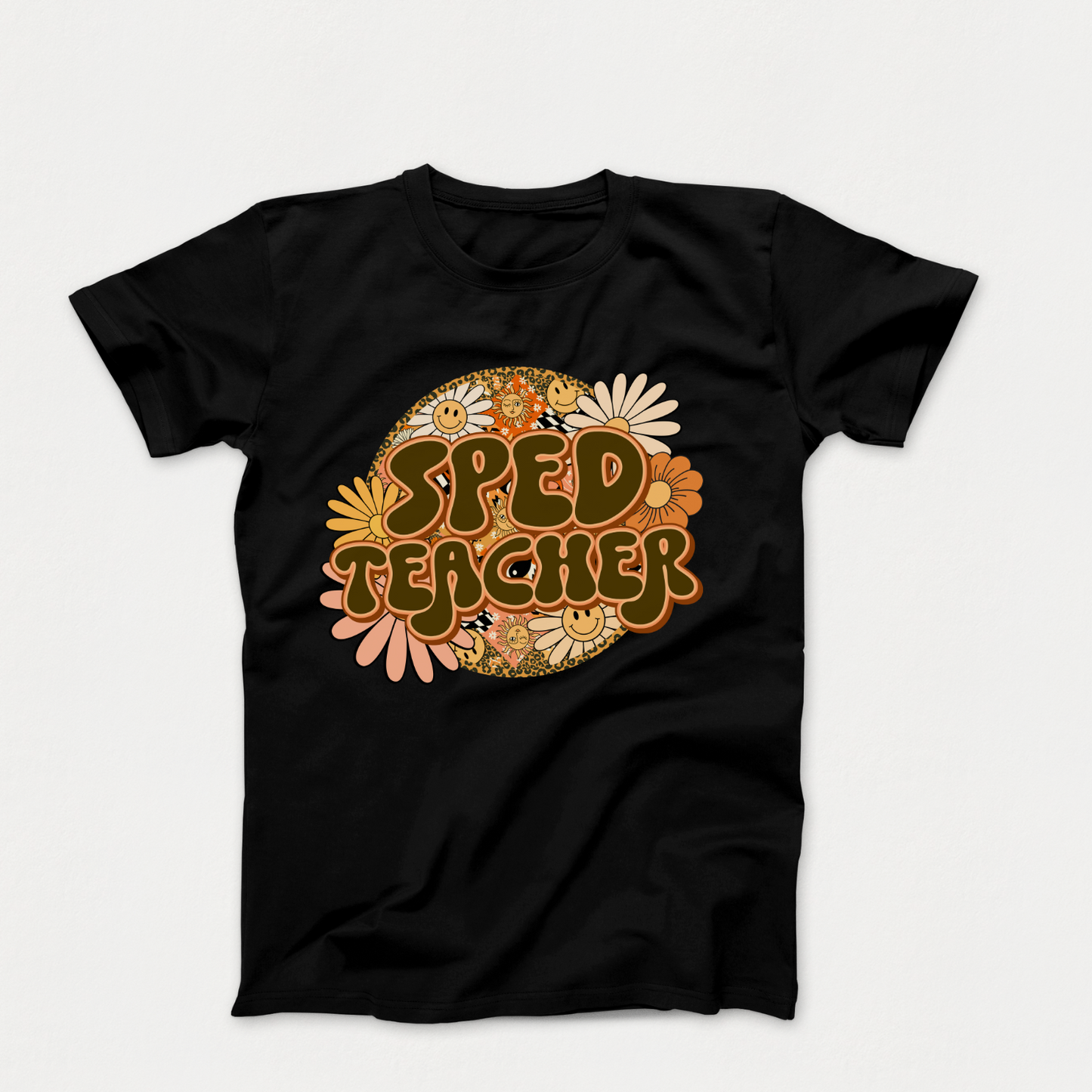 Special Education Teacher Pride: Floral Retro Style Two T-Shirt for Special Education Teachers