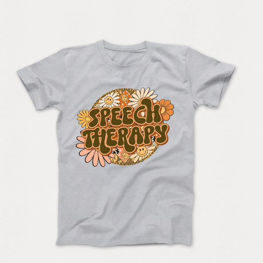 Special Education Speech Therapy Pride: Floral Retro Style T-Shirt for Special Education Speech Therapy