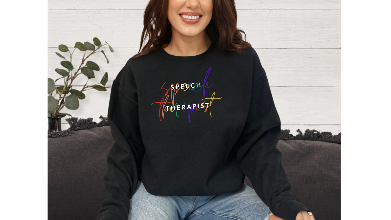 Celebrate Communication with Our Speech Therapist Rainbow Autism Sweatshirt!