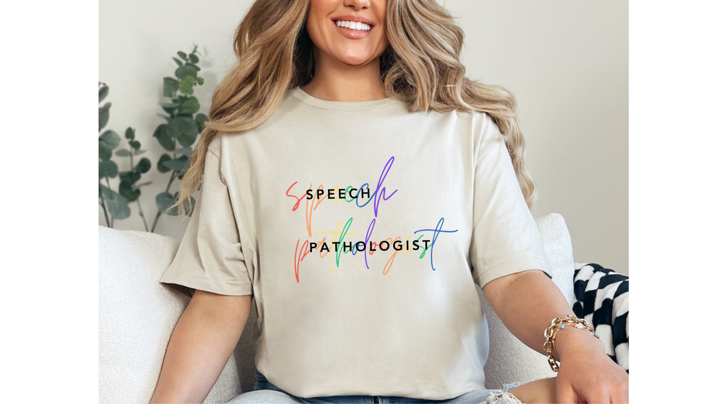 Celebrate Neurodiversity: Speech Pathologist Rainbow T-Shirt