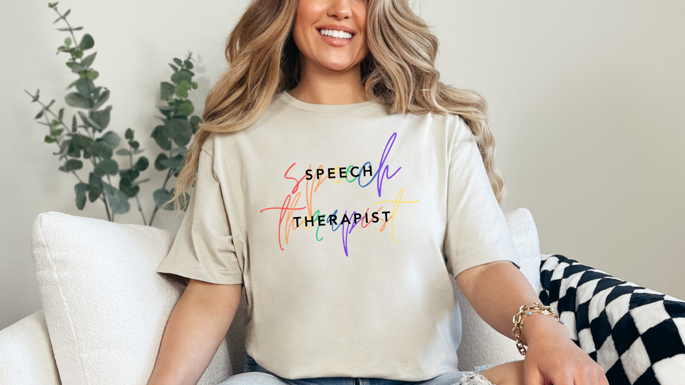 Celebrate Communication with Our Speech Therapist Rainbow Autism T-Shirt!