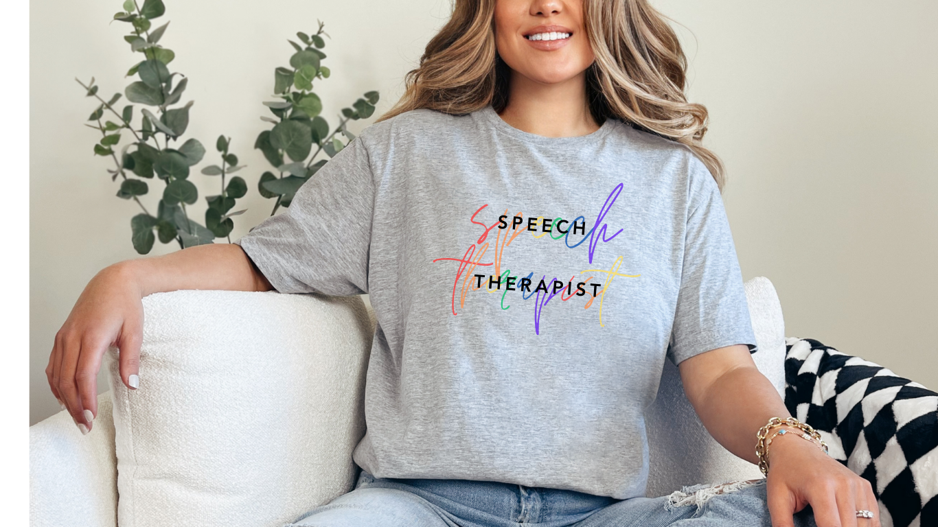 Celebrate Communication with Our Speech Therapist Rainbow Autism T-Shirt!