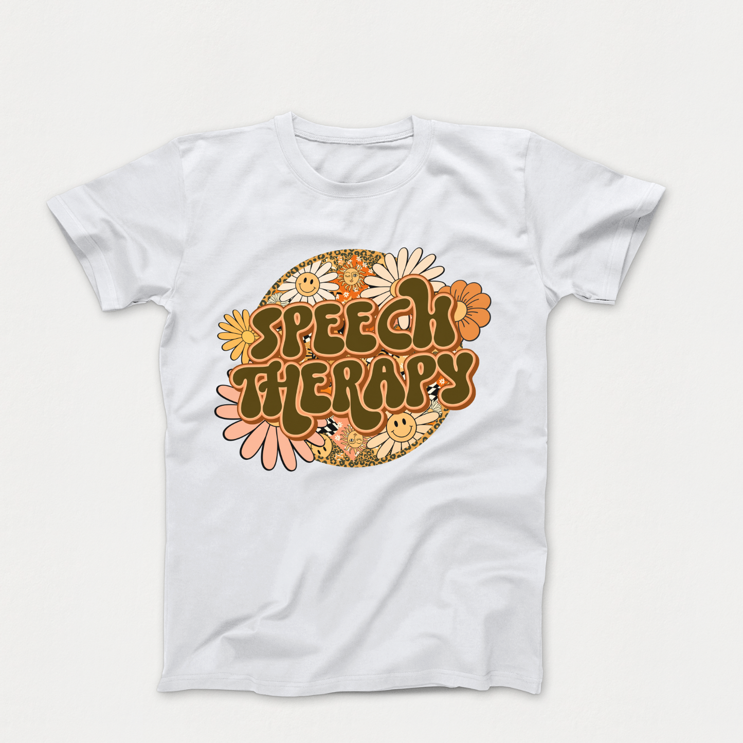 Special Education Speech Therapy Pride: Floral Retro Style T-Shirt for Special Education Speech Therapy