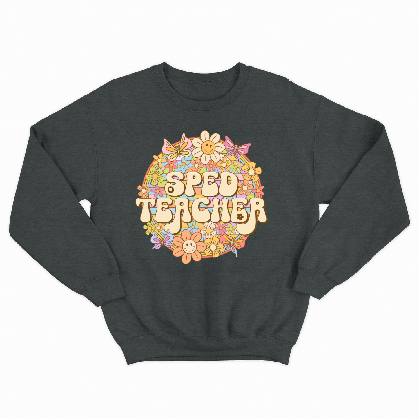 Special Education Teacher Pride: Floral Retro Sweatshirt for Special Education Teachers