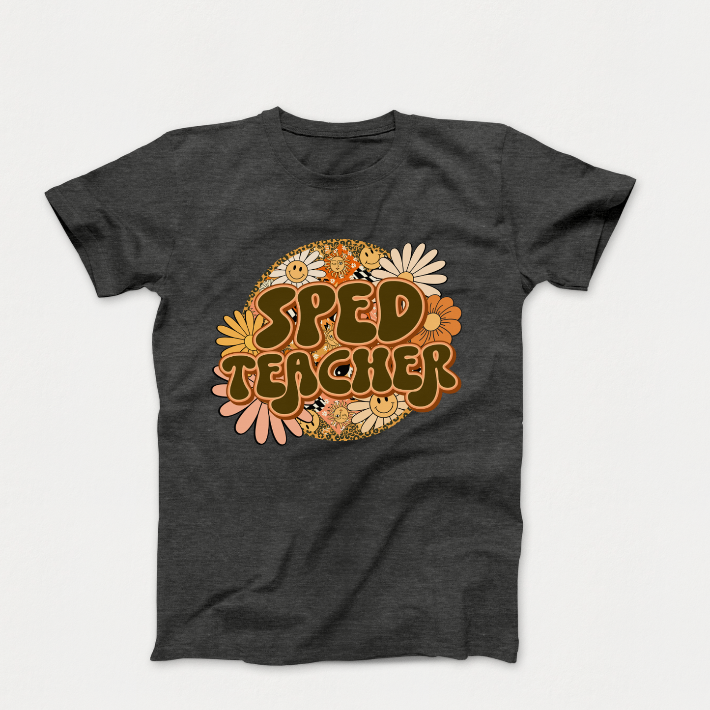 Special Education Teacher Pride: Floral Retro Style Two T-Shirt for Special Education Teachers