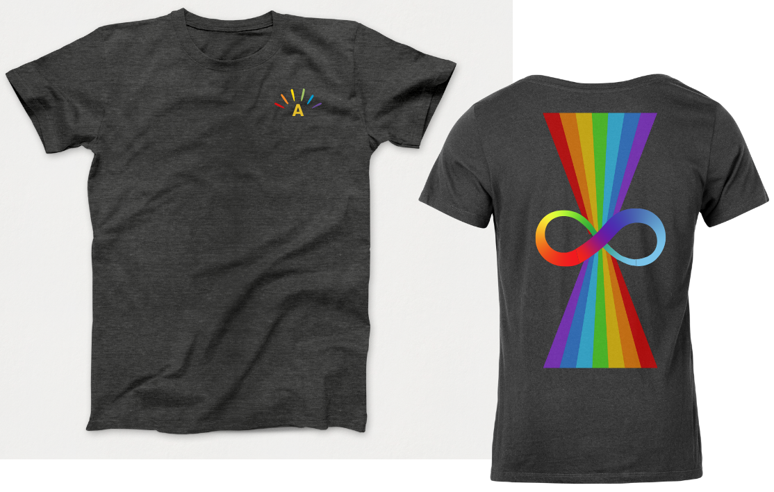 A is for Avery - Infinity Rainbow Autism Acceptance Awareness Kids T-Shirt