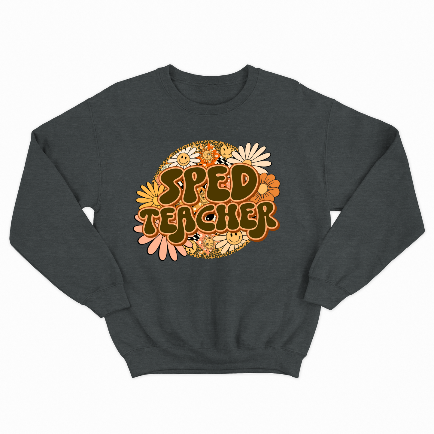 Special Education Teacher Pride: Floral Retro Style Two Sweatshirt for Special Education Teachers