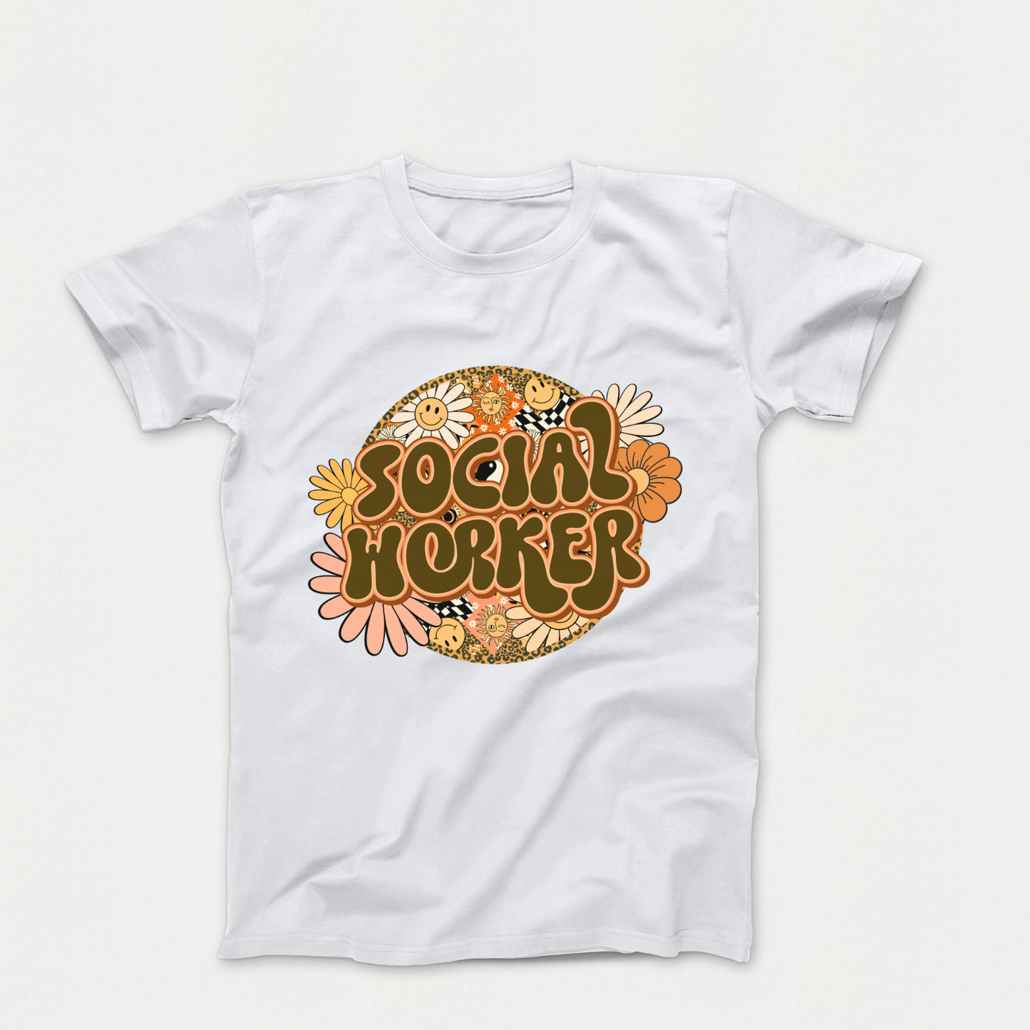 Special Education Social Worker Pride: Floral Retro Style T-Shirt for Special Education Social Workers