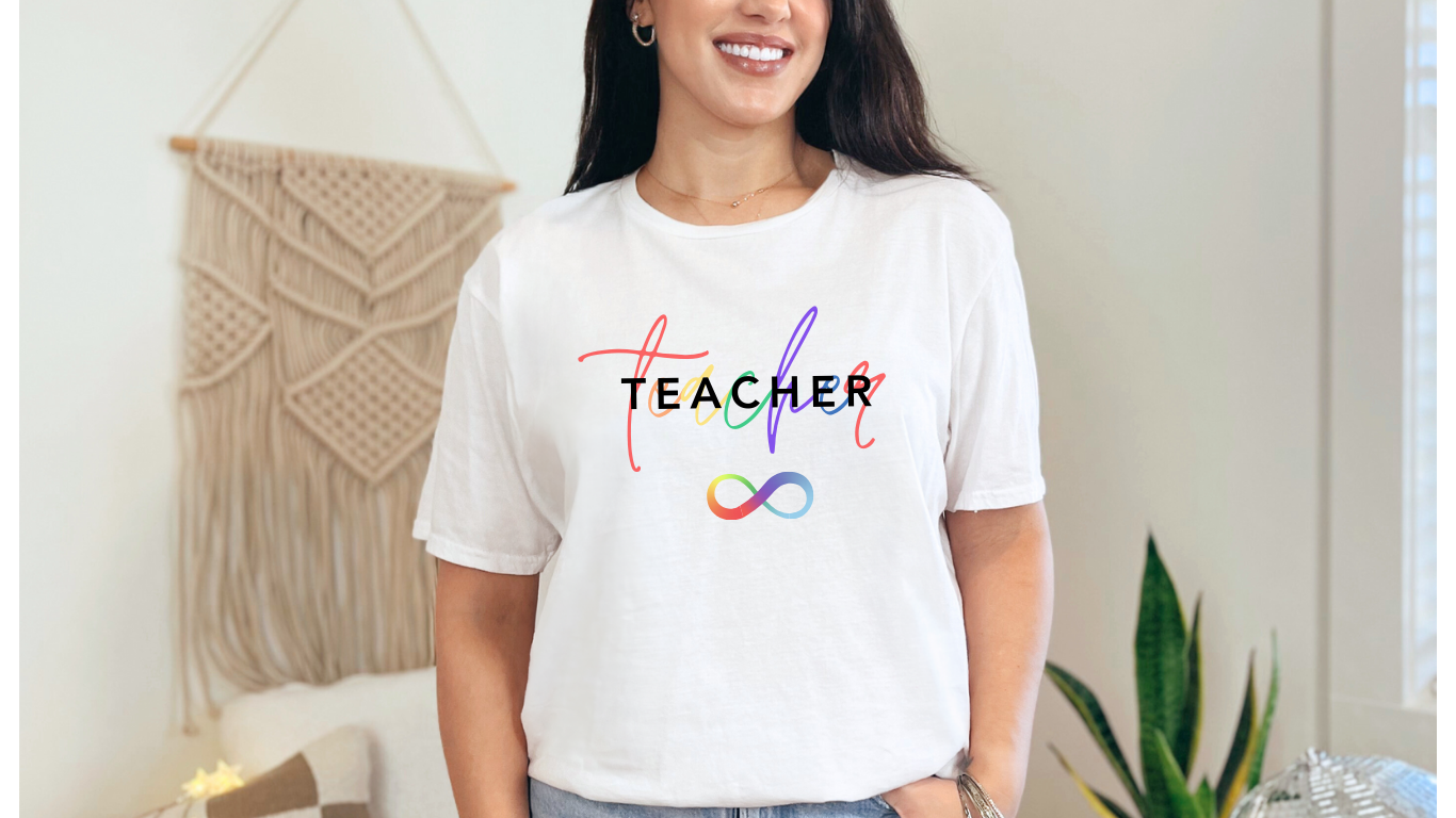 Rock Your Classroom Style with Our Teacher Rainbow Autism T-Shirt!