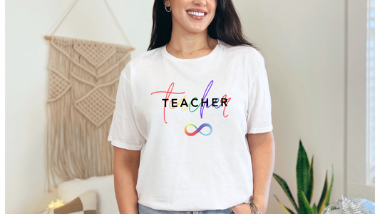 Rock Your Classroom Style with Our Teacher Rainbow Autism T-Shirt!