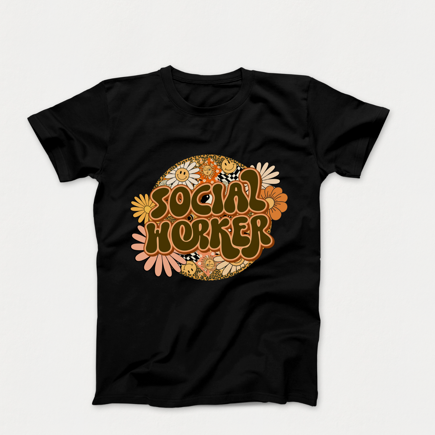 Special Education Social Worker Pride: Floral Retro Style T-Shirt for Special Education Social Workers