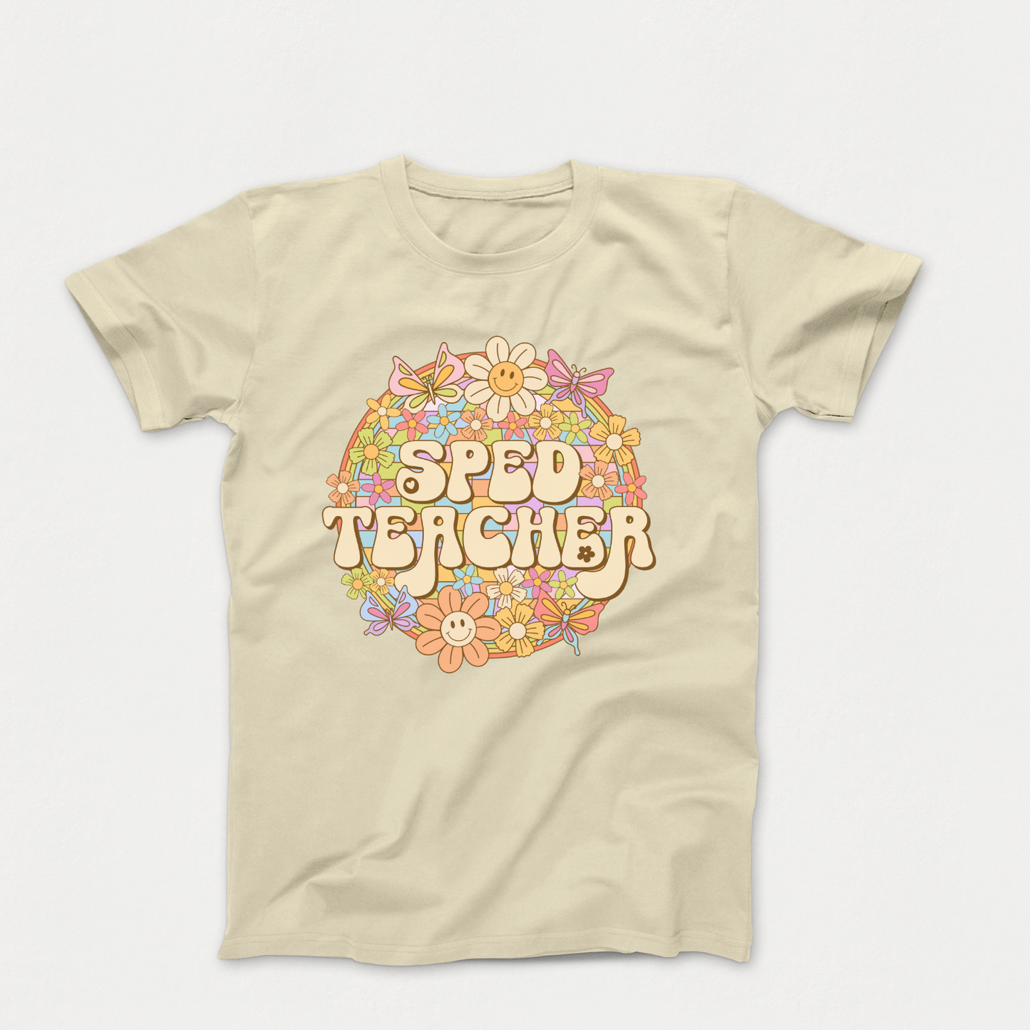 Special Education Teacher Pride: Floral Retro Style T-Shirt for Special Education Teachers