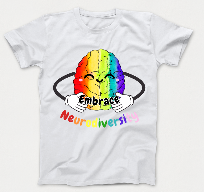 Embrace Neurodiversity with this Vibrant Brain Kids T-Shirt