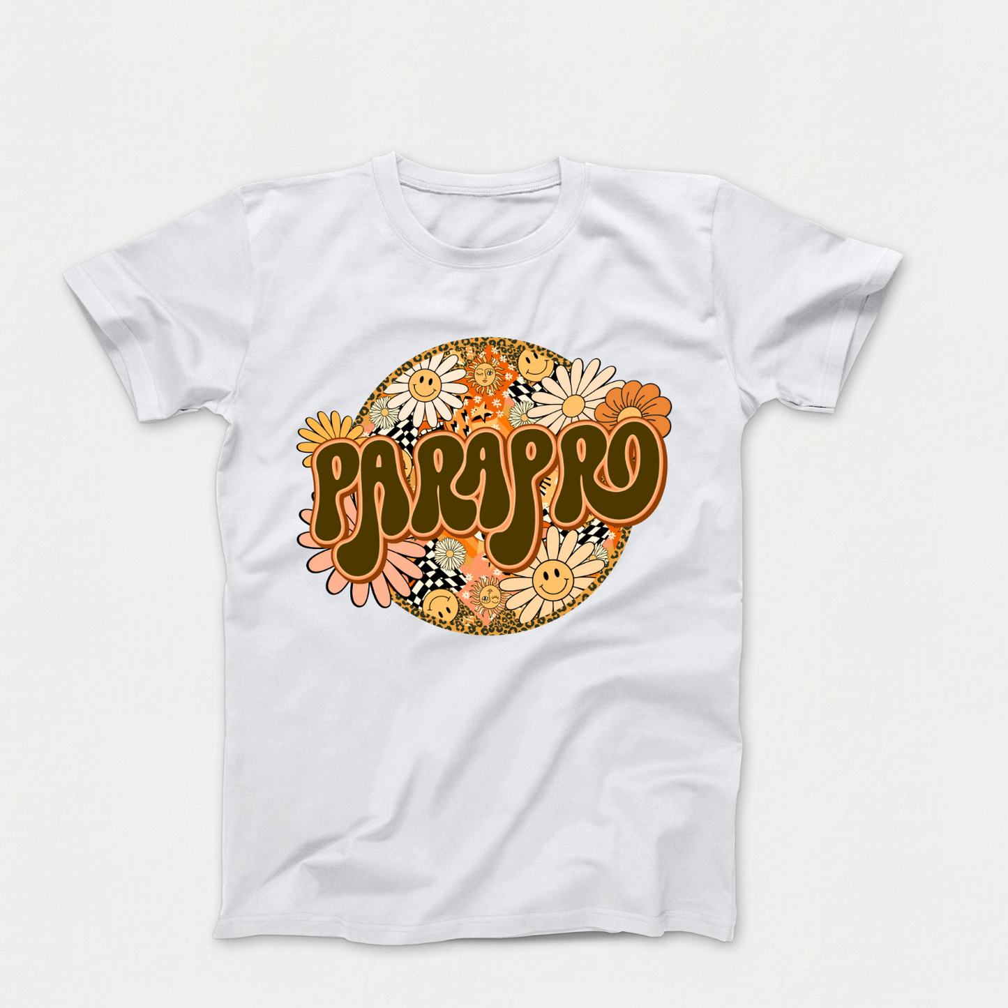 Rock Your Parapro Pride: Floral Retro Tee for Autism Paraprofessionals