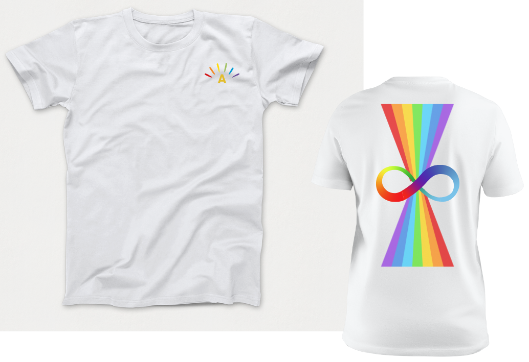 A is for Avery - Infinity Rainbow Autism Acceptance Awareness T-Shirt