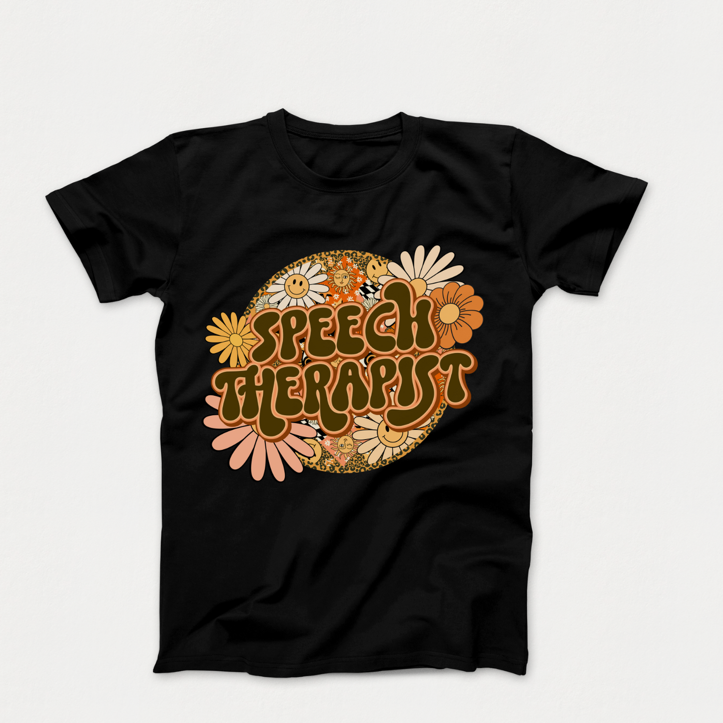 Special Education Speech Therapist Pride: Floral Retro Style T-Shirt for Special Education Speech Therapists