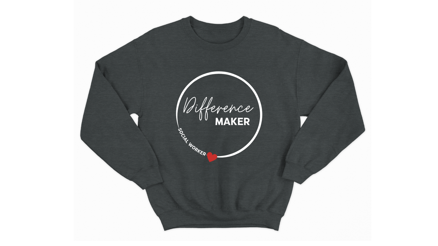 Difference Maker Social Worker Autism Acceptance Sweatshirt