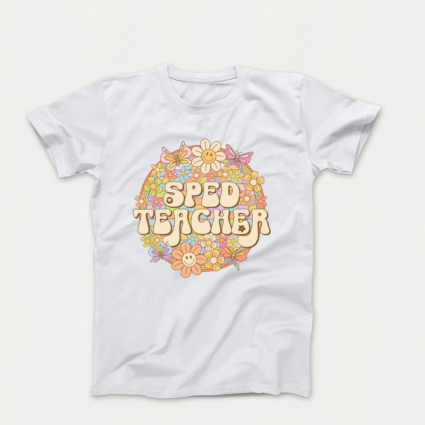 Special Education Teacher Pride: Floral Retro Style T-Shirt for Special Education Teachers