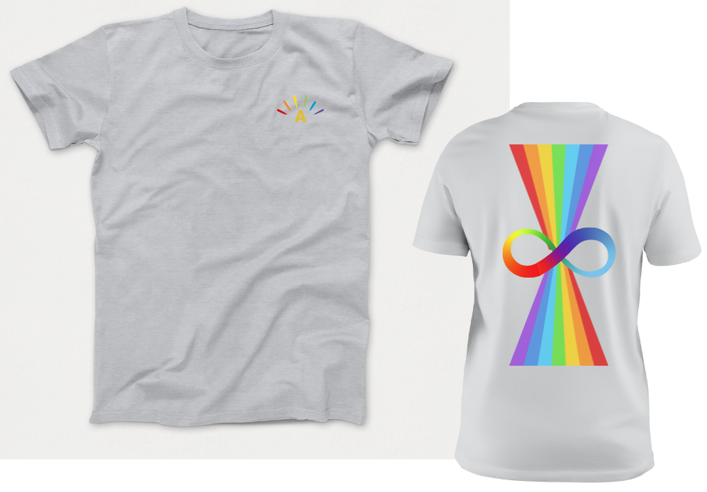 A is for Avery - Infinity Rainbow Autism Acceptance Awareness T-Shirt