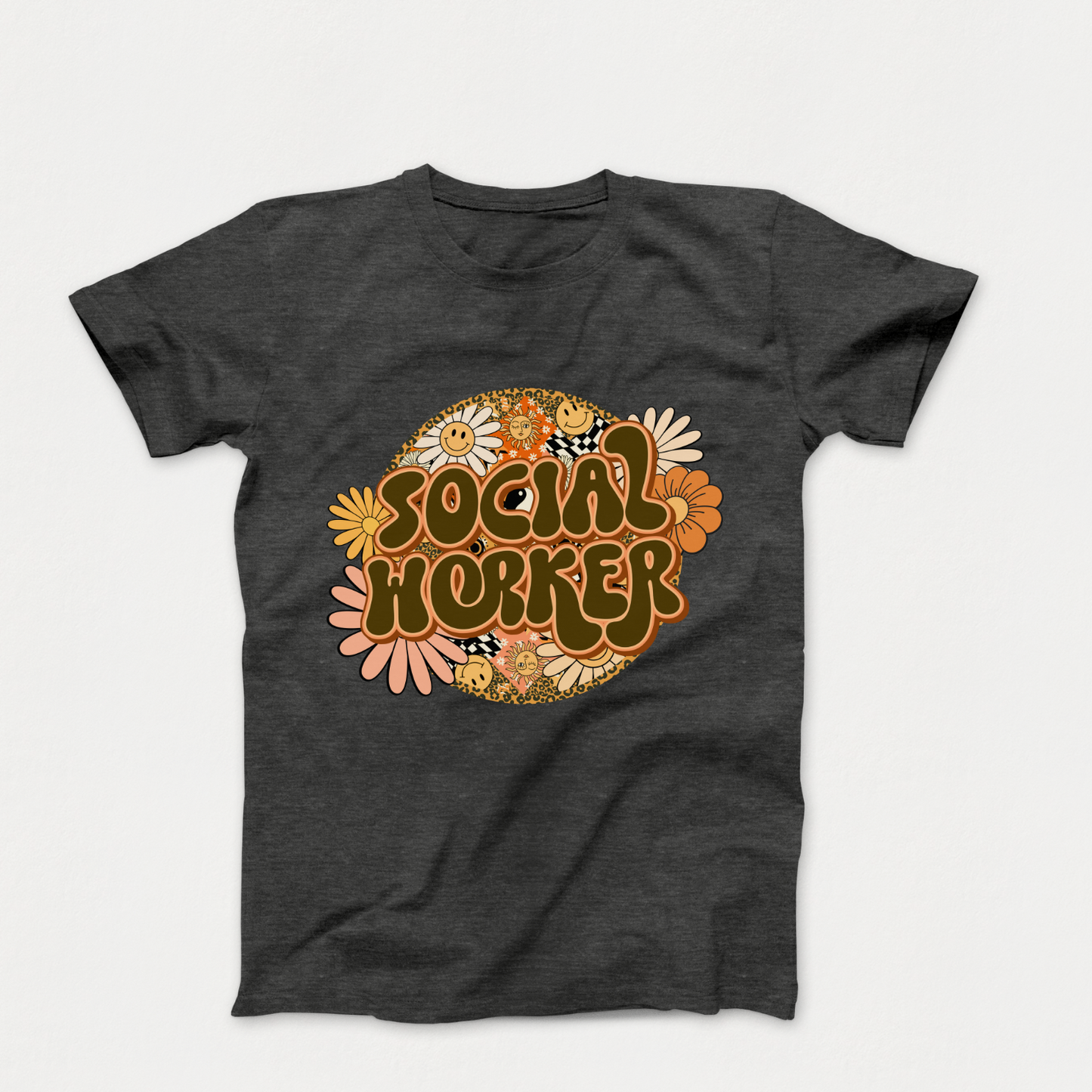 Special Education Social Worker Pride: Floral Retro Style T-Shirt for Special Education Social Workers