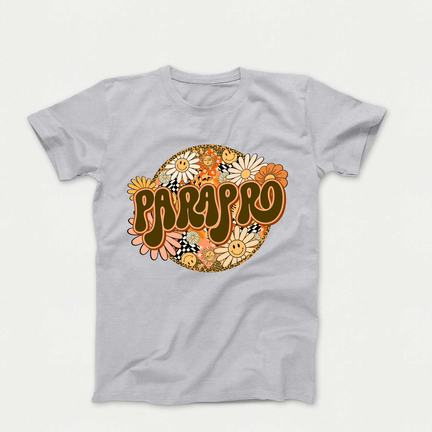 Rock Your Parapro Pride: Floral Retro Tee for Autism Paraprofessionals