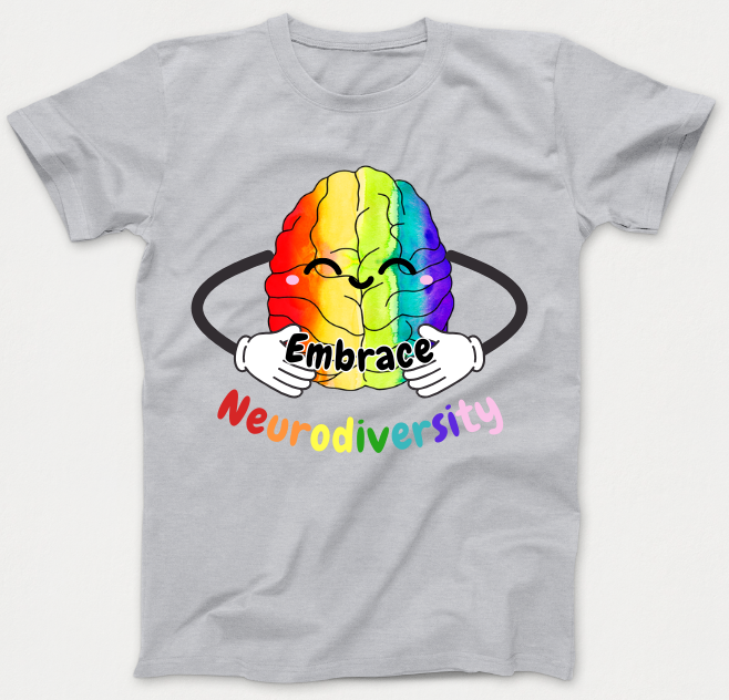 Embrace Neurodiversity with this Vibrant Brain T-Shirt