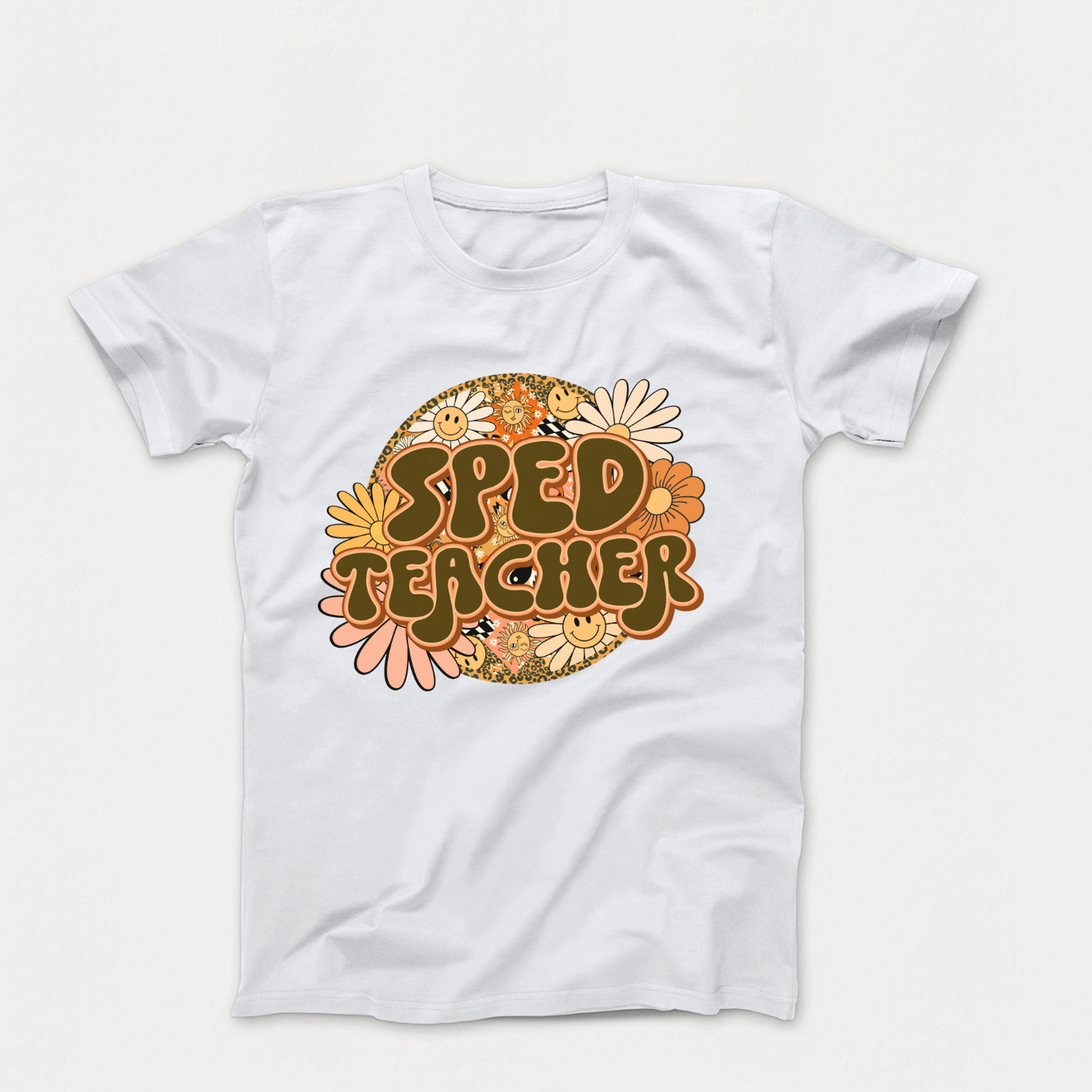 Special Education Teacher Pride: Floral Retro Style Two T-Shirt for Special Education Teachers