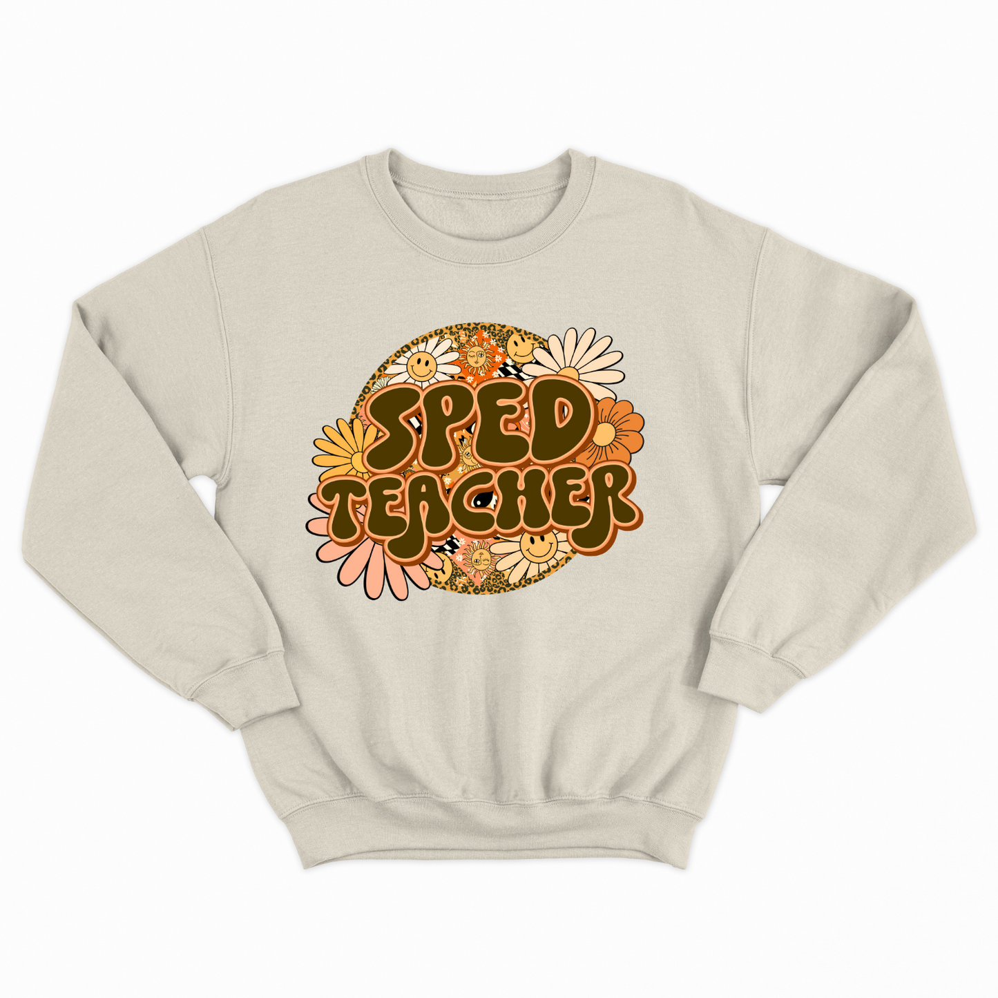 Special Education Teacher Pride: Floral Retro Style Two Sweatshirt for Special Education Teachers