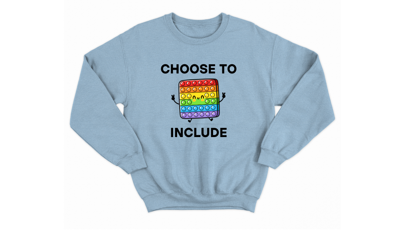 Choose to Include Rainbow Popper  | Autism Acceptance Kids Sweatshirt