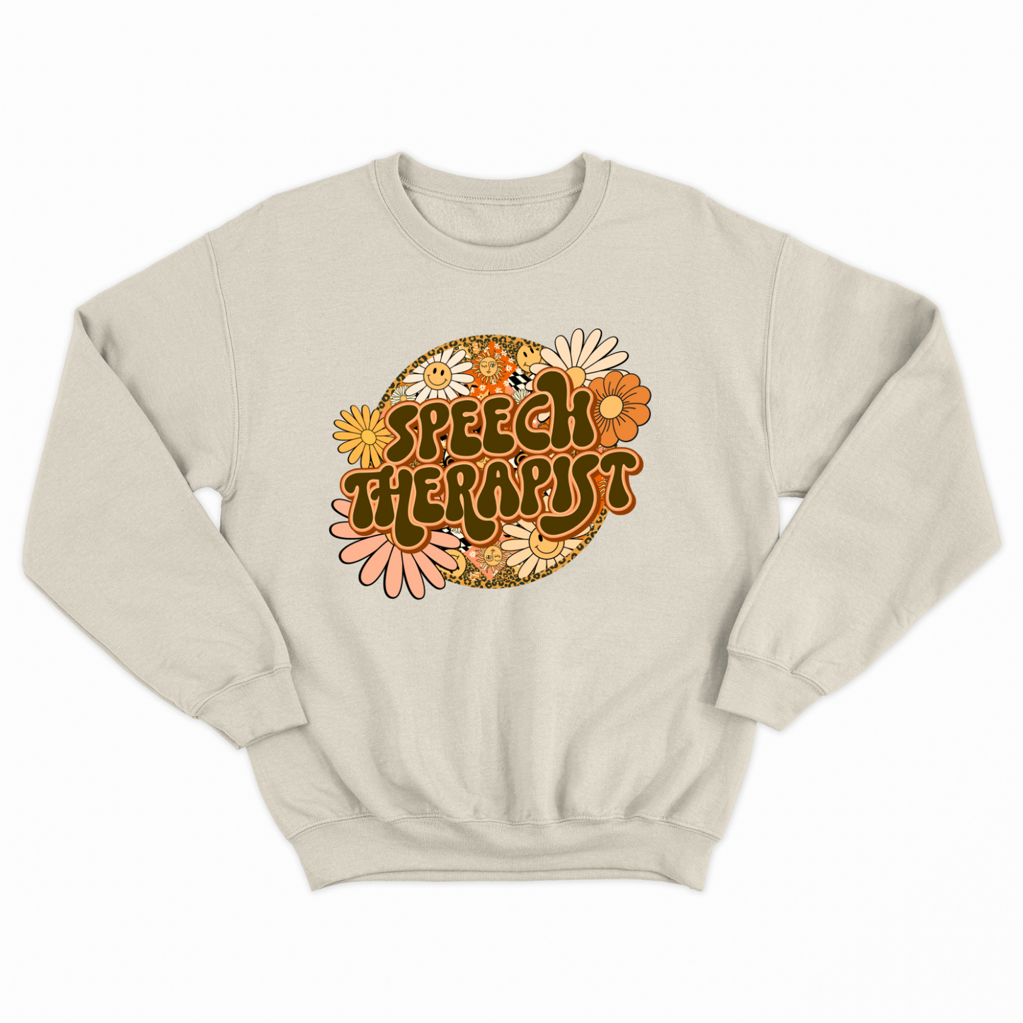 Special Education Speech Therapist Pride: Floral Retro Style Sweatshirt for Special Education Speech Therapists