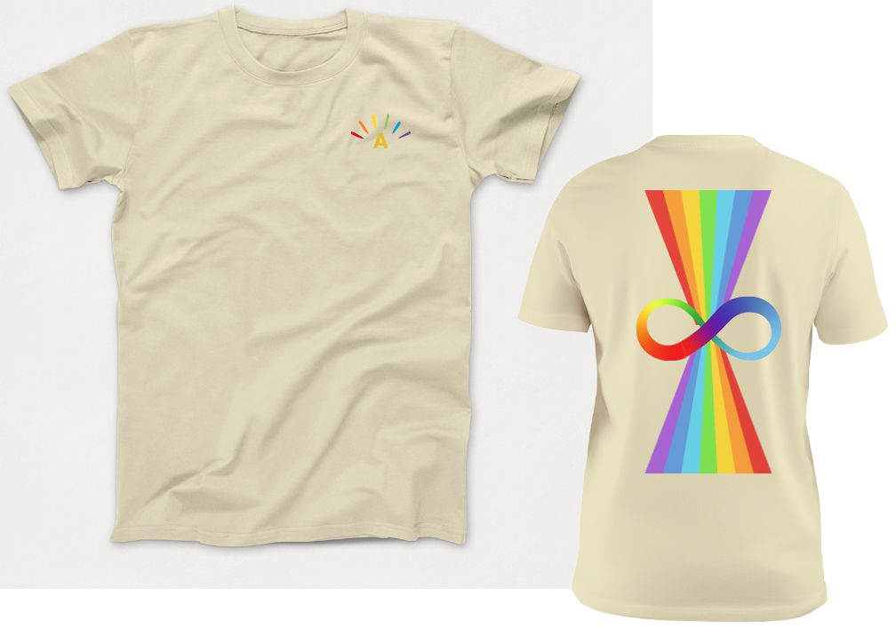 A is for Avery - Infinity Rainbow Autism Acceptance Awareness T-Shirt