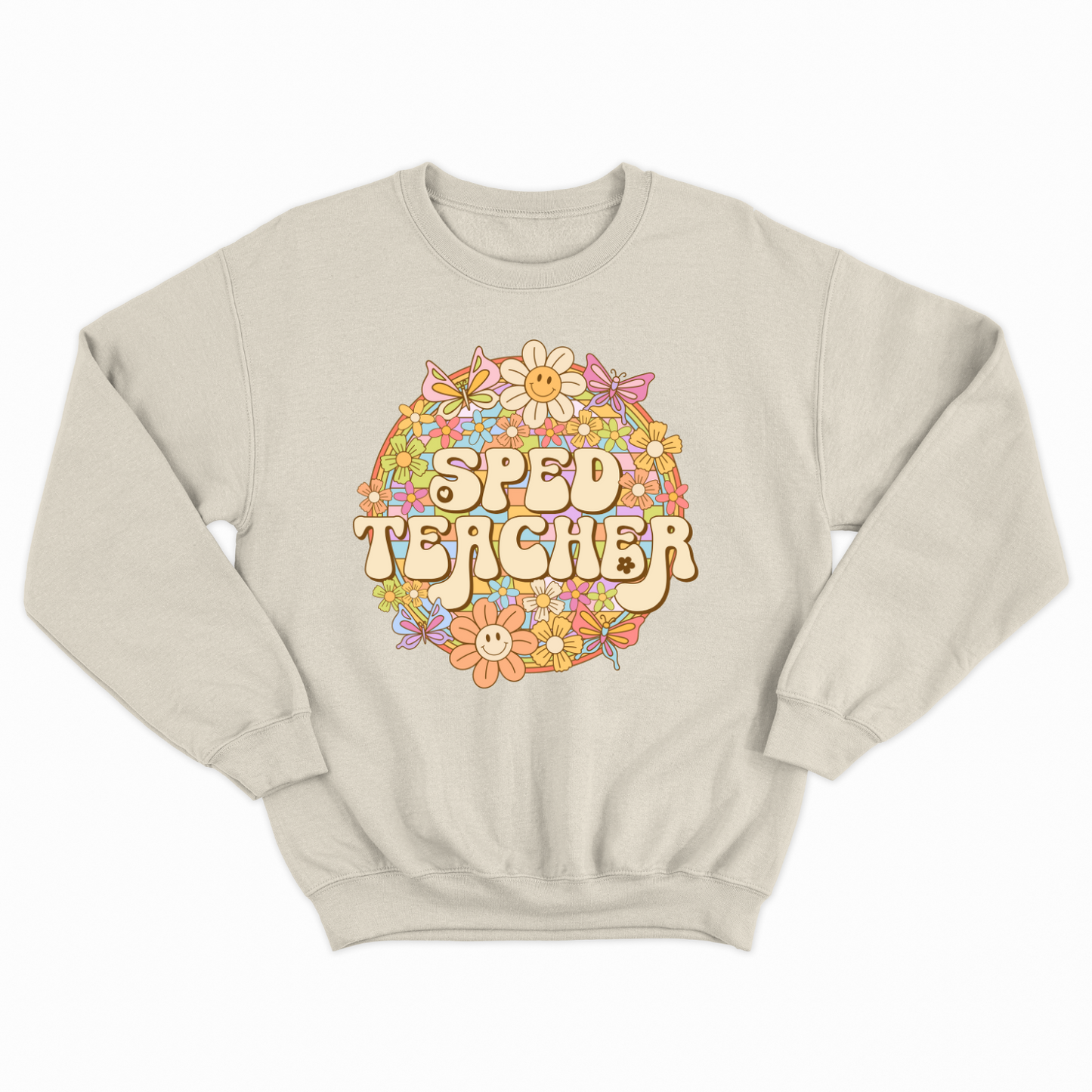 Special Education Teacher Pride: Floral Retro Sweatshirt for Special Education Teachers