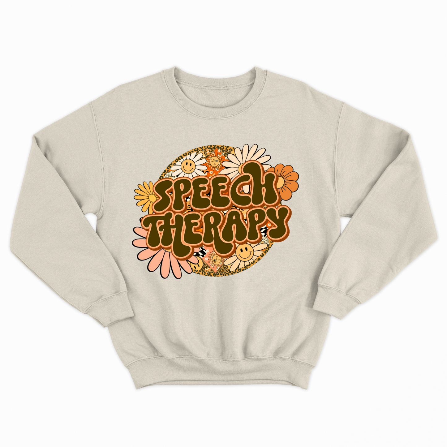 Special Education Speech Therapy Pride: Floral Retro Style Sweatshirt for Special Education Speech Therapy