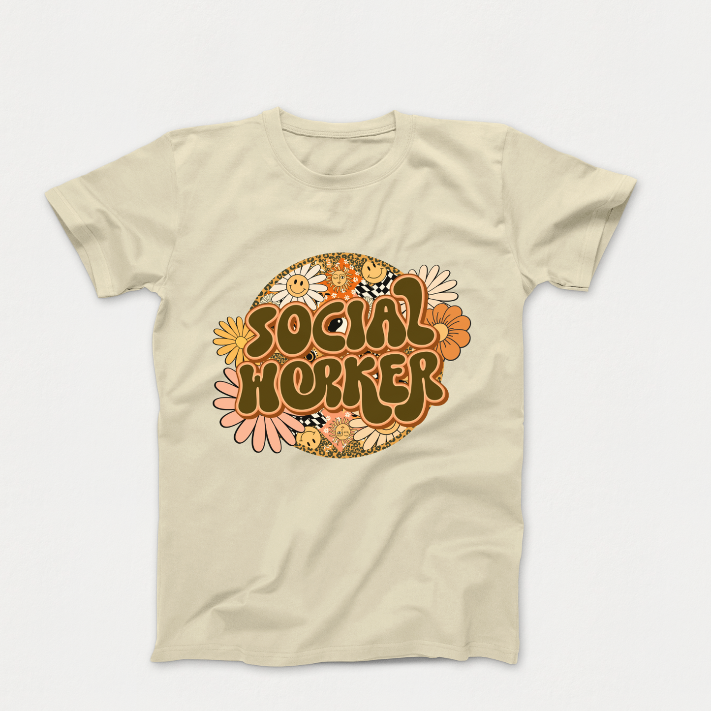 Special Education Social Worker Pride: Floral Retro Style T-Shirt for Special Education Social Workers