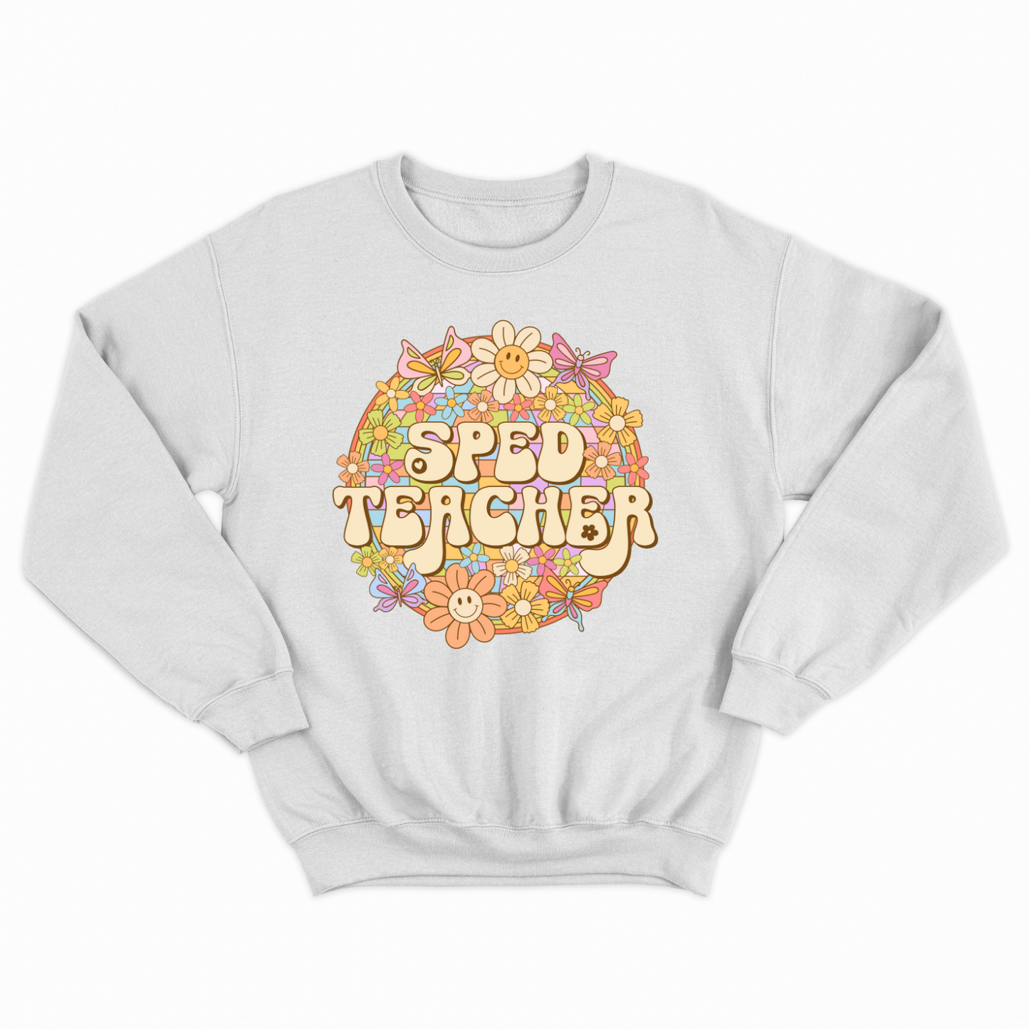 Special Education Teacher Pride: Floral Retro Sweatshirt for Special Education Teachers