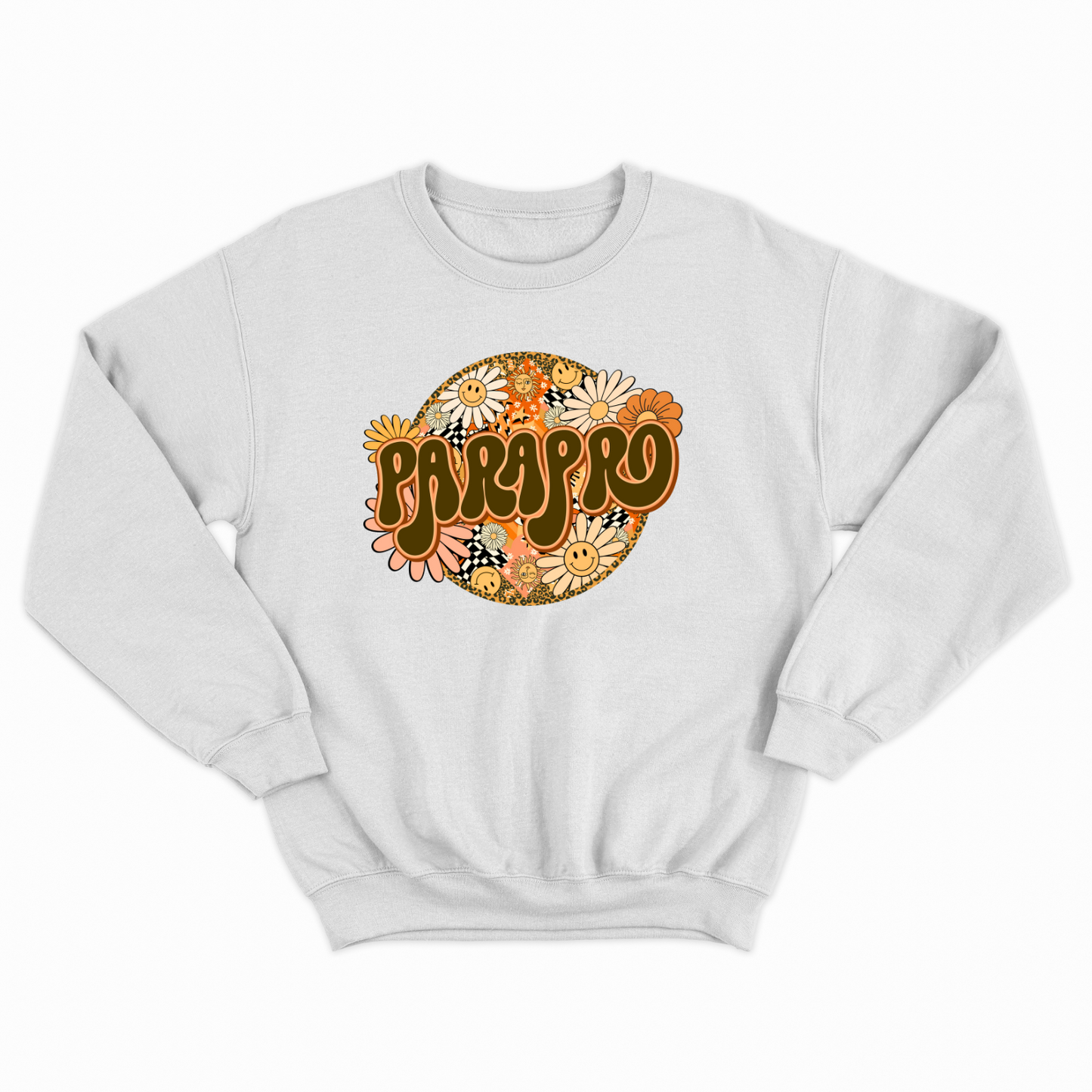 Rock Your Parapro Pride: Floral Retro Sweatshirt for Autism Paraprofessionals