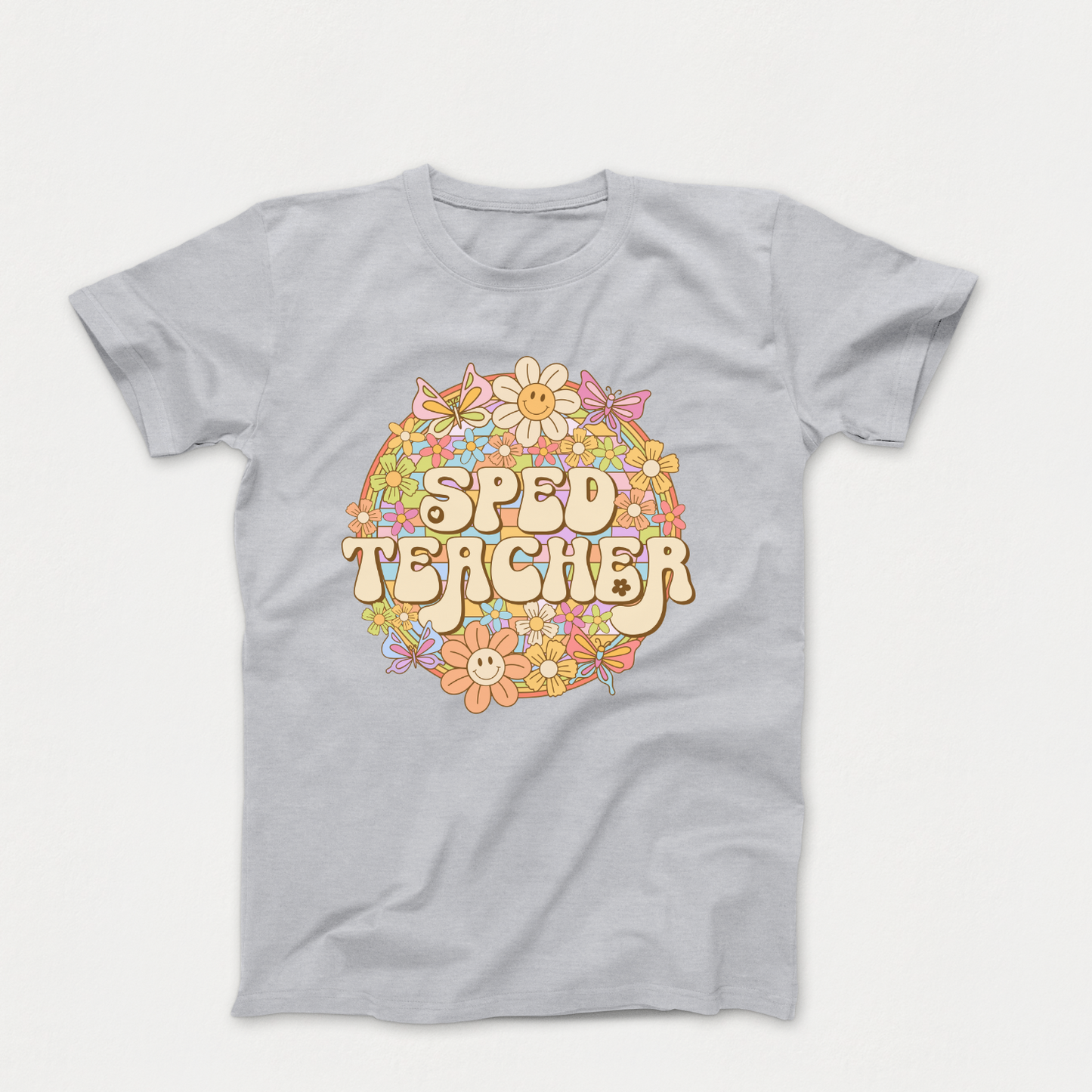 Special Education Teacher Pride: Floral Retro Style T-Shirt for Special Education Teachers