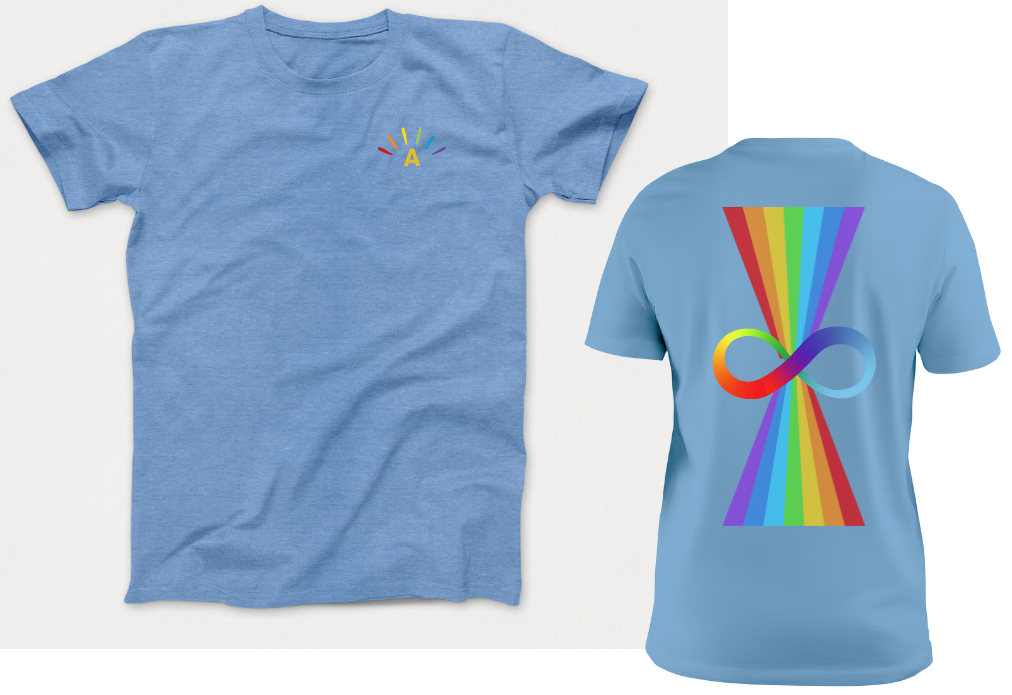 A is for Avery - Infinity Rainbow Autism Acceptance Awareness Kids T-Shirt