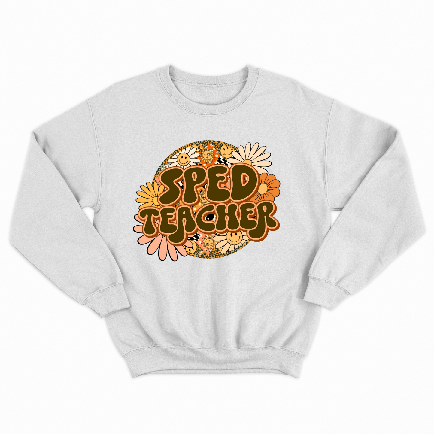 Special Education Teacher Pride: Floral Retro Style Two Sweatshirt for Special Education Teachers