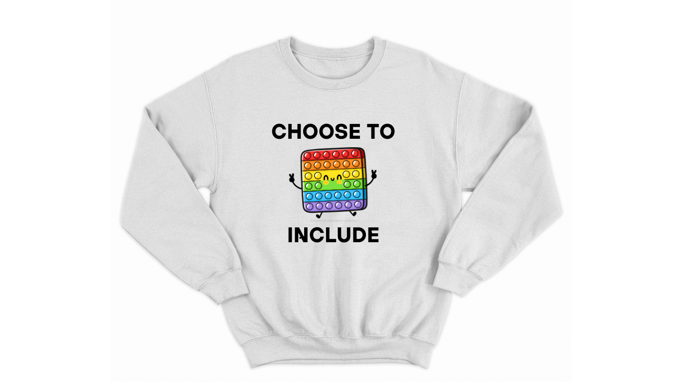 Choose to Include Rainbow Popper  | Autism Acceptance Kids Sweatshirt